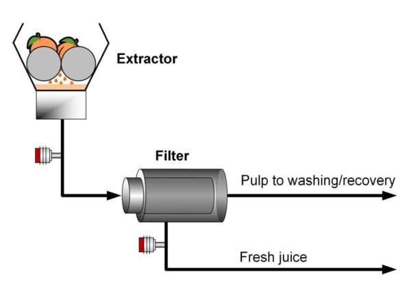 Produzione di Succo di Frutta Rifrattometro Estrazione Filtrazione